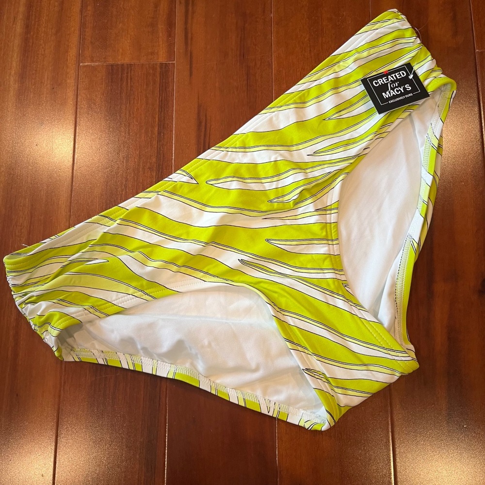 Michael Kors Green Bikini Bottom Swim Limeade Lime Green Zebra Print NEw Large